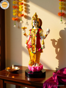 HUBZONES Resin Lord Vishnu Statue Venketshwar Idol Decorative Showpiece  -  22 cm