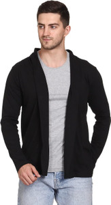 Trendolo Solid Collared Neck Casual Men Black Sweater