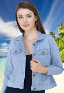 GORIYA Full Sleeve Washed Girls Denim Jacket