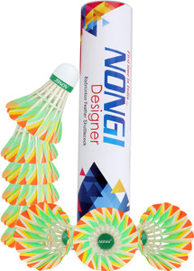 Nongi Designer D1 cork for Indoor, Outdoor Badminton Sports Feather Shuttle  - Multicolor