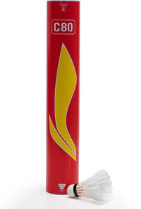 LI-NING C80 Feather Shuttlecock Feather Shuttle  - White