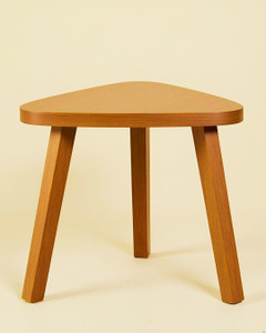 sbf furniture Solid Wood 3-Leg Triangle Side Table for Corner Spaces (Natural Finish) Engineered Wood Side Table
