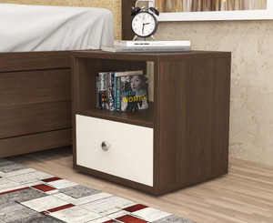 Floresta Wud Engineered Wood Side Table With Drawer For Bed Room , Living Room Engineered Wood Side Table