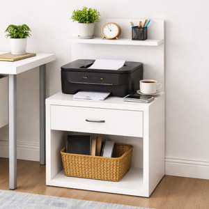 KAWACHI 2 Storage Shelf with Drawer Sofa Bed Side End Table with Open Cabinet Nightstand Engineered Wood Bedside Table