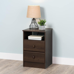 UNITEK FURNITURE Sheesham ( Rosewood) 2 Drawer & 1 Shelf, Night Stand Table Engineered Wood Bedside Table