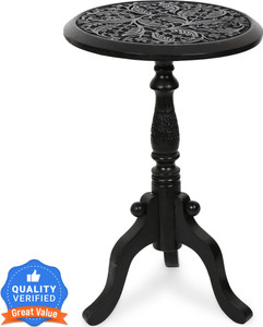 Decorhand Wooden Handcrafted Carved Solid Folding Table Solid Wood Side Table