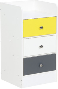 KAWACHI Sofa Side End Bed Side Tables Nightstand with 3 Spacious Drawers for Storage Engineered Wood Bedside Table