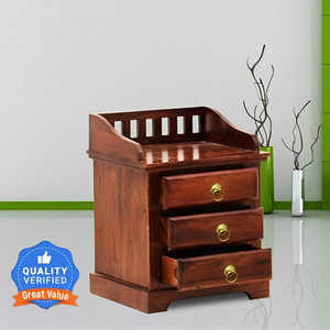 LOONART Solid Sheesham Wood / Rose Wood Bed Side table For Living Room / Bed Room. Solid Wood Bedside Table