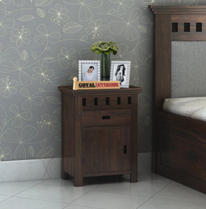 GOYALINTERIOR Sheesham Wood Bedside Table For Bedroom/Wooden End/Nightstand Lamp Table Solid Wood Bedside Table