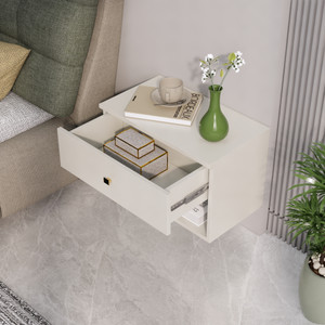 Hexa Red Bed Side Table with 1-Drawer, Nightstand, Bedrooms, Storage Cabinet Engineered Wood Bedside Table