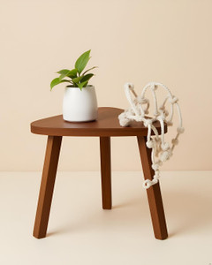 sbf furniture Solid Wood 3-Leg Triangle Side Table for Corner Spaces (Natural Finish) Engineered Wood Side Table
