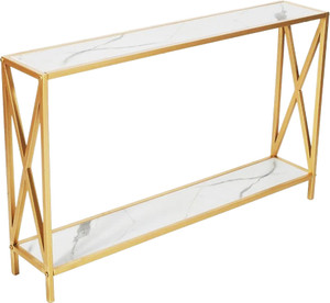 Nesfur Console Table Hall, Living Room, Bedroom, Balcony, Two Tier Console Table Engineered Wood Console Table
