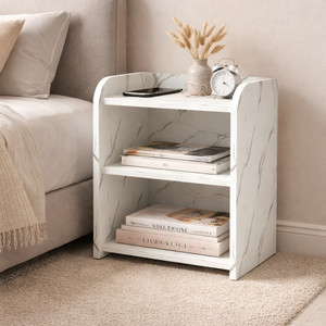 NITYAM Multipurpose Wooden Bedside Table with Storage| Corner Stand | Sofa Side Table Engineered Wood Bedside Table