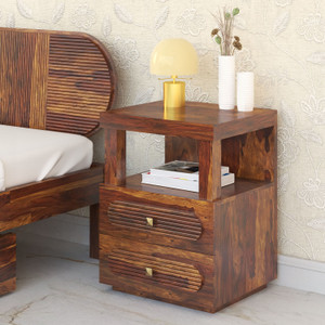 Flipkart Perfect Homes Woodwhiz Sheesham ( Rosewood ) Jodhpur Furniture Solid Wood Bedside Table