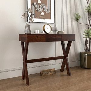 Douceur Furnitures Solid Sheesham Wood Modern Console Table With Storage Drawer For Living Room. Solid Wood Console Table