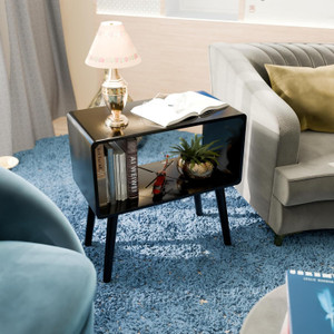 Ereteken ART Wooden Nightstand, End Table, Bed Side Table for Small Spaces Engineered Wood Bedside Table