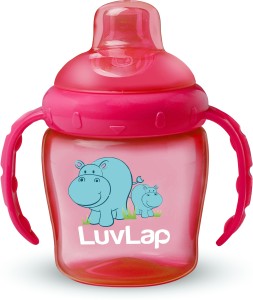 LuvLap Hippo Spout Sipper for Infant/Toddler, 225ml, Anti-Spill Sippy Cup with Soft Silicone Spout BPA Free, 6m+