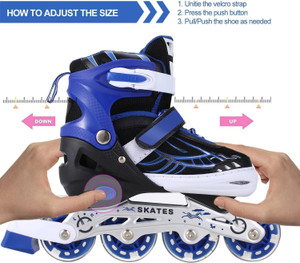 CountryLink Unisex Outdoor Skating Shoes Roller Blades with Led Flash Lights Featuring Wheel In-line Skates - Size Free  UK