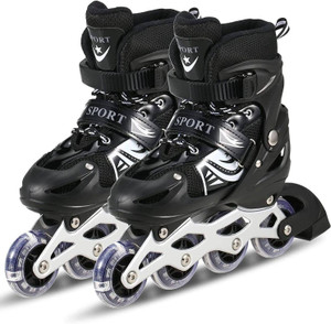 Shopeleven PU Flashing Wheel Aluminum Alloy In-Line Skates Adjustable Size इन-लाइन स्केट्स साइज: 3 to 5 UK