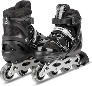 SPEEDYZONE Skating Shoes Adjustable Size LED Wheels for Kids Boys Girls इन-लाइन स्केट्स साइज: 7-10 UK