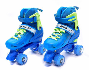IRIS Roller Skates for Kids, PVC Wheel with LED Lights Adjustable Double Row Skate क्वाड रोलर स्केट्स साइज: 1 UK