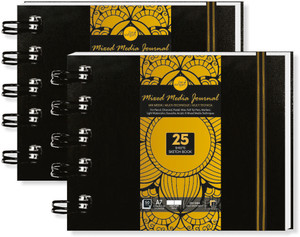 Zen Sangam Express your Mind A7 (Pack of 2)Landscape Artists’- 230 GSM Spiral Mixed Media Art Journal- Sketch Pad
