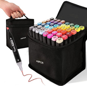 ZUCLLIN Multi Colour Art supplies for artist,drawing pen,brush pens 48 shades,sketch pen set for kids Nib Sketch Pens  with Washable Ink