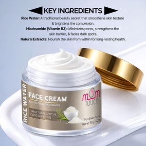 mom touch Rice Day & Night Cream with Rice water for Skin Dark Spot, Glass Skin Tone