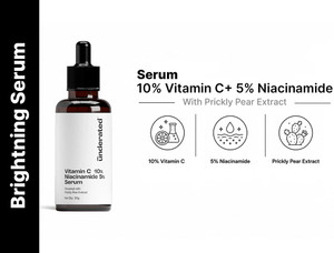 UNDERATED 10% Vitamin C, 5% Niacinamid Serum Powered with Prickly Pear Extract