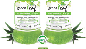 GREENLEAF Pure Aloevera Gel For Face anti acne and pimples pack of 2