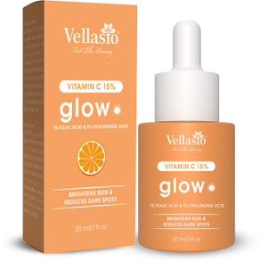 vellasio 15% Vitamin C Face Serum |Kojic Acid | Hyaluronic Acid | Water Based Serum | Suitable All Skin | For Men and Women |