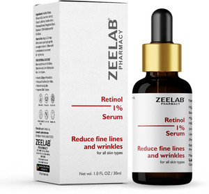 zeelab Retinol 1% Face Serum with Collagen – Retinol Serum for Face, Men & Women | For Oily Skin, Open Pores, Acne, Dark Spots & Wrinkles | Anti-Aging Skin Brightening Formula