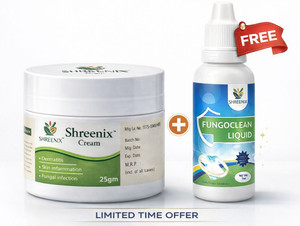 Shreenix Antifungal Cream + Free Liquid 10ml | Ringworm, Fungal Infection & Dad