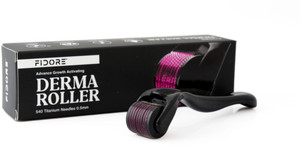 FIDORE Derma Roller 0.5mm For Hair Regrowth, Face Acne Scars & Skin Ageing | 540 Micro Needles Roller - Transparent Green