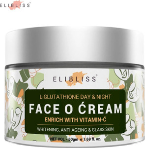ELIBLISS L- Glutathione Face o Cream for Skin Whitening, Anti Ageing and Glass Skin, Enrich with Vitamin C