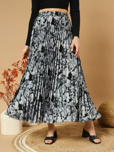 ZWERLON Dyed Women A-line Grey Skirt