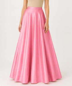 SIDRAQWEEN Solid Women Flared Pink Skirt