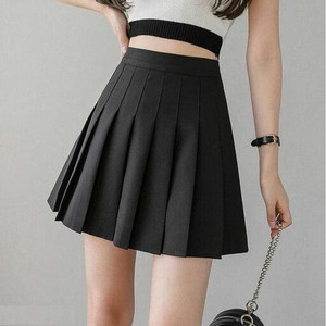 Khalak Solid Women Pleated Black Skirt