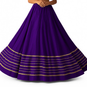 yaswashini Embroidered Women Flared Purple Skirt