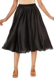 Kvish Solid Women A-line Black Skirt