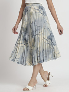 OTABU Printed Women Flared Multicolor Skirt