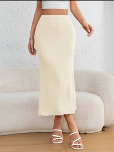 jo jo creation Self Design Women Pencil Yellow Skirt