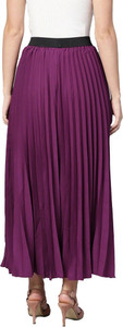 Gajan Creation Self Design Women Pleated Purple Skirt