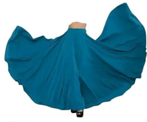 KAHARA Solid Women Flared Pink Skirt