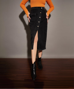 SASSAFRAS Solid Women A-line Black Skirt