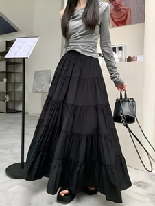 SLF INDIA Solid Women Flared Black Skirt