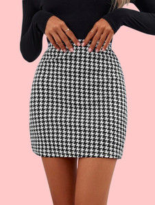 Maheshvi Solid Women Pencil Black Skirt