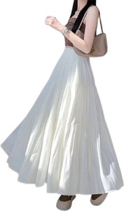 Dossier's Solid Women Flared White Skirt