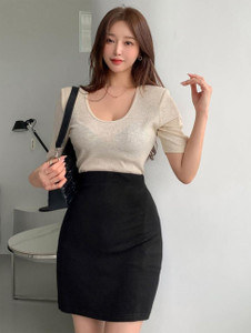 Dream Beauty Fashion Solid Women Pencil Black Skirt