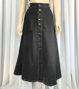 Tripursundari Fashion Washed Women A-line Black Skirt